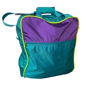 Sport Graphics Vintage Shoulder Bag  90s Travel Barbie Carry On Teal Soft Side